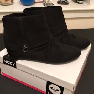 Black Roxy Suede Booties